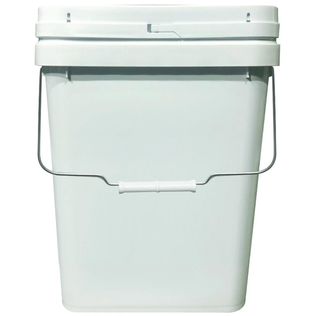20L Plastic Square Bucket White With Lid Electaserv
